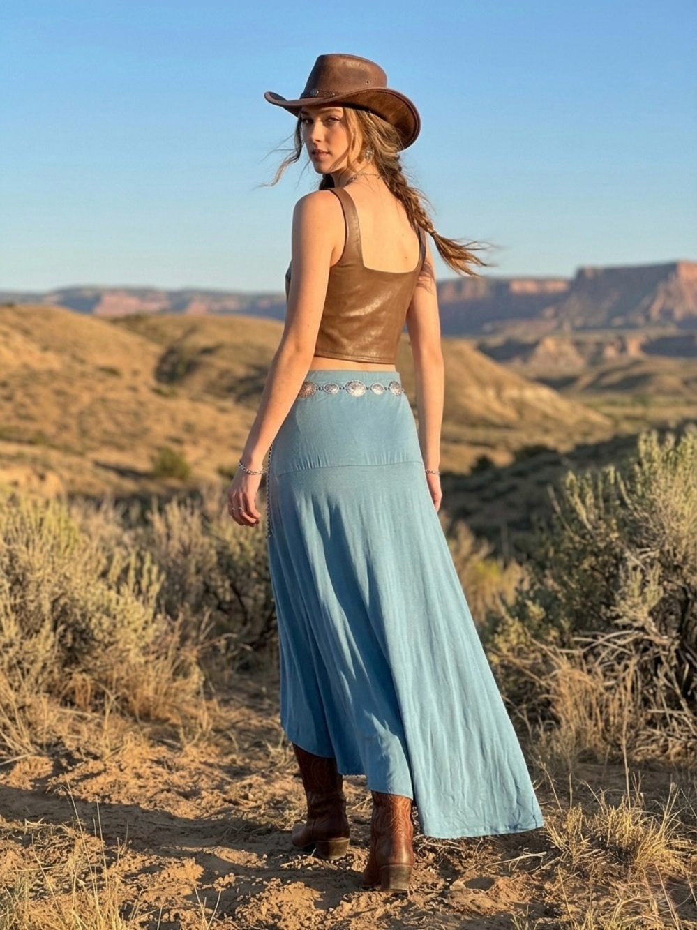 Free People Beach asymmetrical blue maxi skirt - Picture 2 of 4